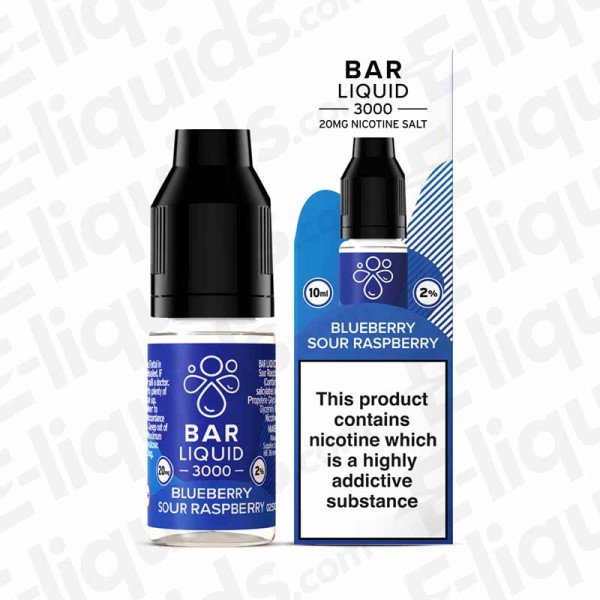 Blue Sour Raspberry Nic Salt E-liquid by Bar Liqui...
