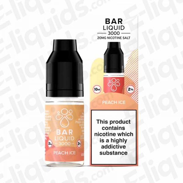 Peach Ice Nic Salt E-liquid by Bar Liquid 3000