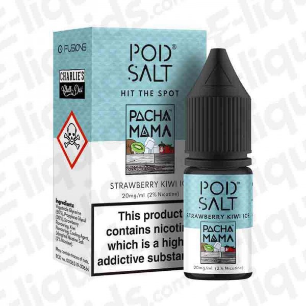 Pacha Mama Strawberry Kiwi Ice Fusion Nic Salt E-l...