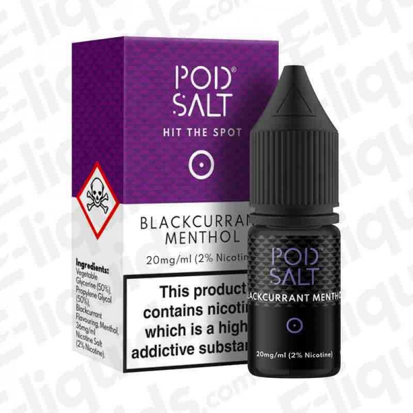 Blackcurrant Menthol Nic Salt E-liquid by Pod Salt