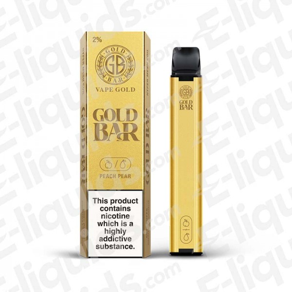 Peach Pear Gold Bar Disposable Vape Device