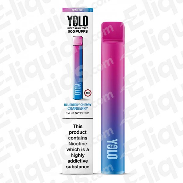 YOLO Mesh Bar Blueberry Cherry Cranberry Disposable Vape Device