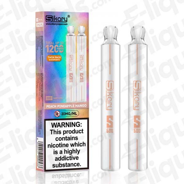 Peach Pineapple Mango Sikary S600 Twin Pack Disposable Vape