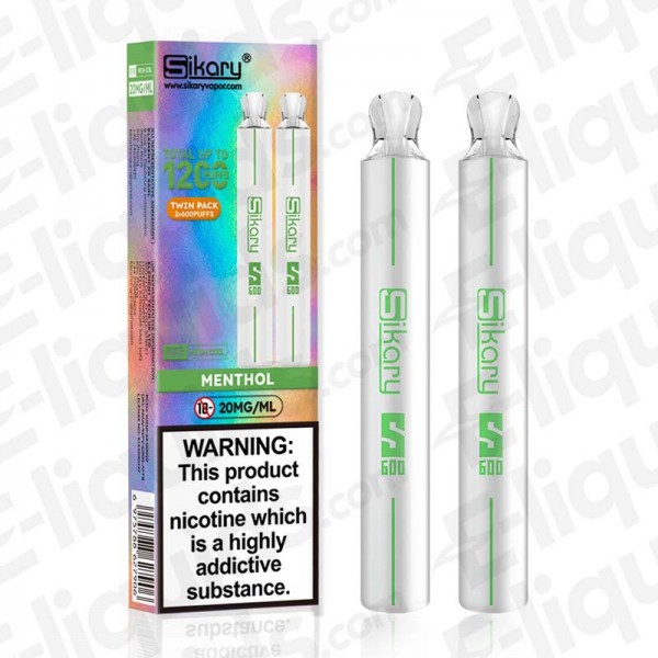 Menthol Sikary S600 Twin Pack Disposable Vape