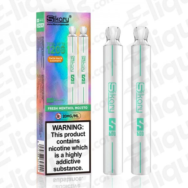 Fresh Menthol Mojito Sikary S600 Twin Pack Disposable Vape