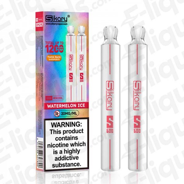 Watermelon Ice Sikary S600 Twin Pack Disposable Vape