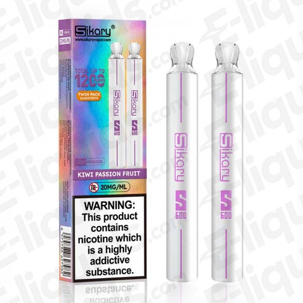 Kiwi Passion Fruit Sikary S600 Twin Pack Disposable Vape