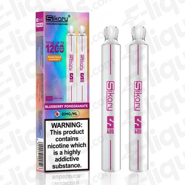 Blueberry Pomegranate Sikary S600 Twin Pack Disposable Vape