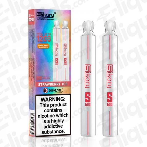 Strawberry Ice Sikary S600 Twin Pack Disposable Vape