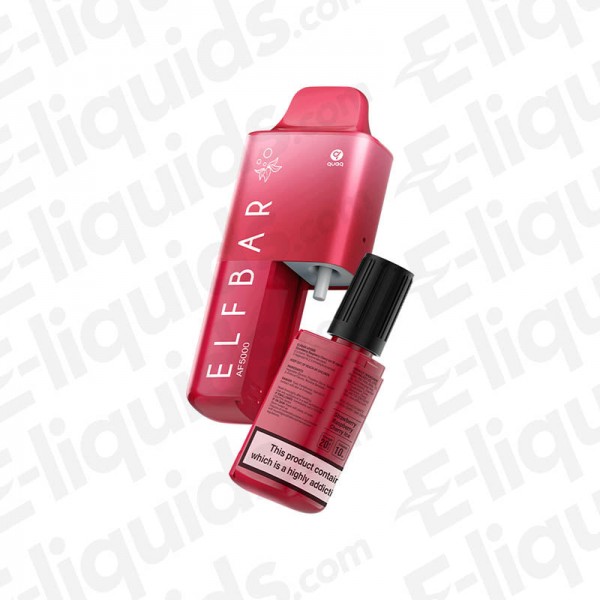 Strawberry Raspberry Cherry Ice Elf Bar AF5000 Rechargeable Disposable