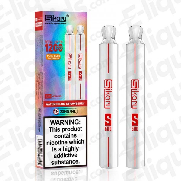 Watermelon Strawberry Sikary S600 Twin Pack Disposable Vape