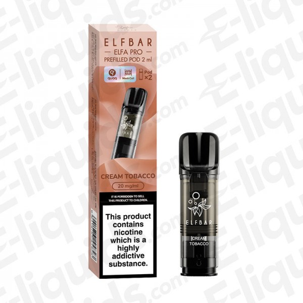 Elf Bar ELFA PRO Pre-Filled Vape Pods - Cream Toba...
