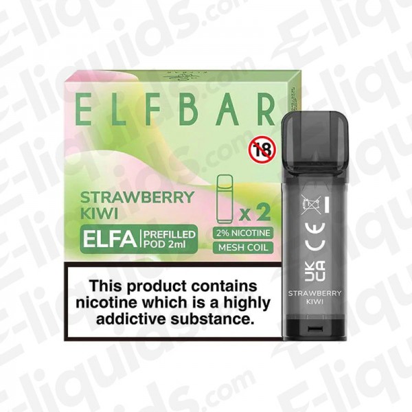 Elf Bar ELFA Pre-Filled Vape Pods - Strawberry Kiw...