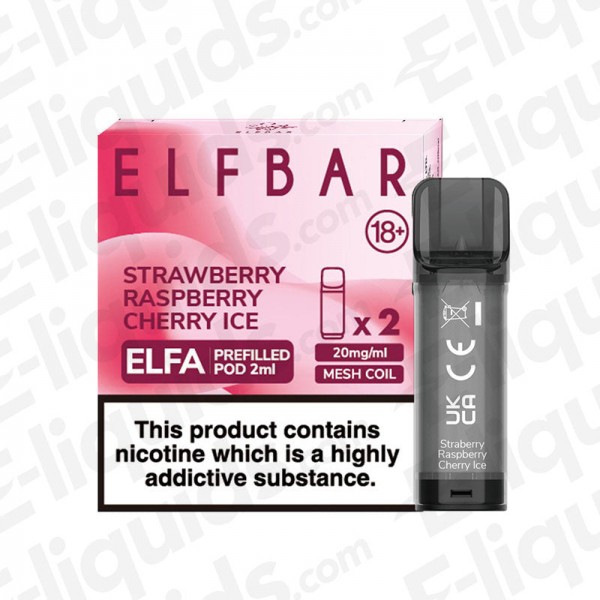 Elf Bar ELFA Pre-Filled Vape Pods - Strawberry Ras...