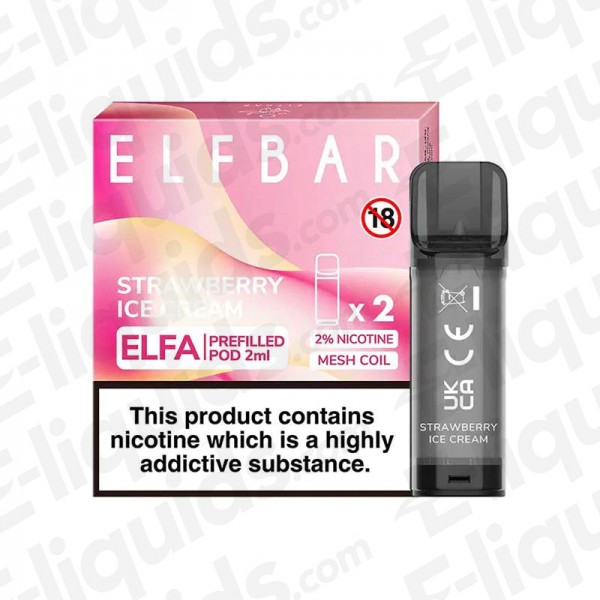 Elf Bar ELFA Pre-Filled Vape Pods - Strawberry Ice...