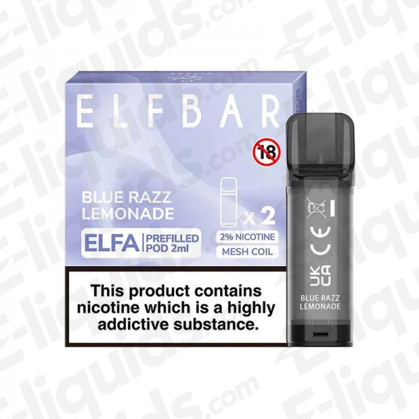 Elf Bar ELFA Pre-Filled Vape Pods - Blue Razz Lemo...