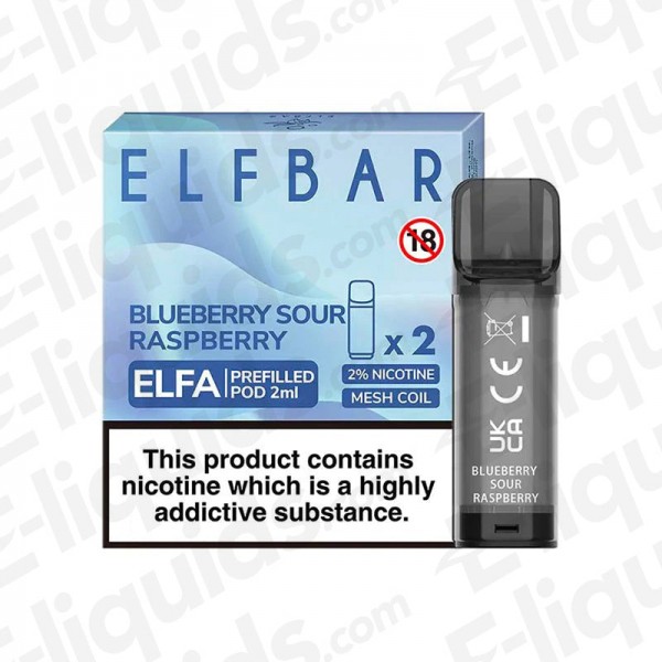 Elf Bar ELFA Pre-Filled Vape Pods - Blueberry Sour...